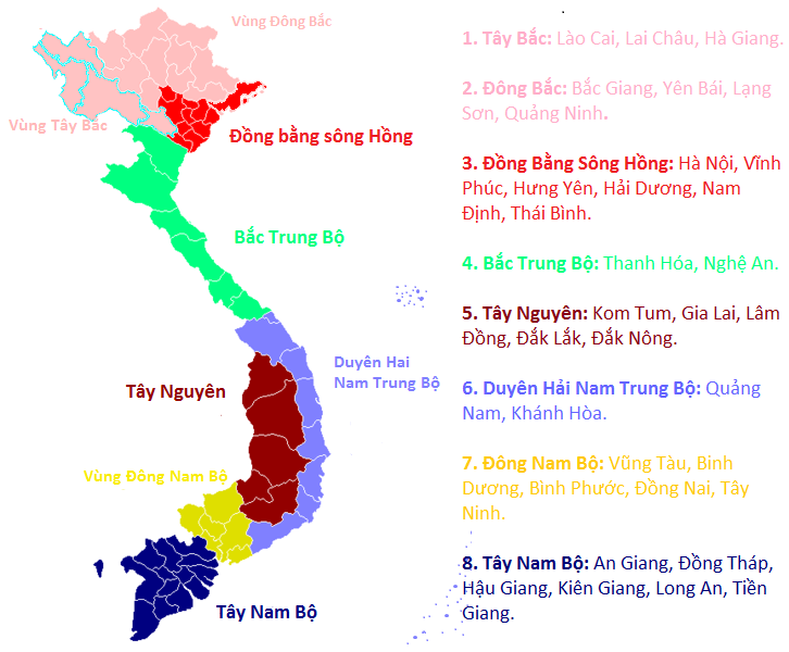 Bản đồ các vùng trồng dược liệu tại Việt Nam